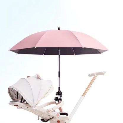 Ombrelle poussette rotative rose