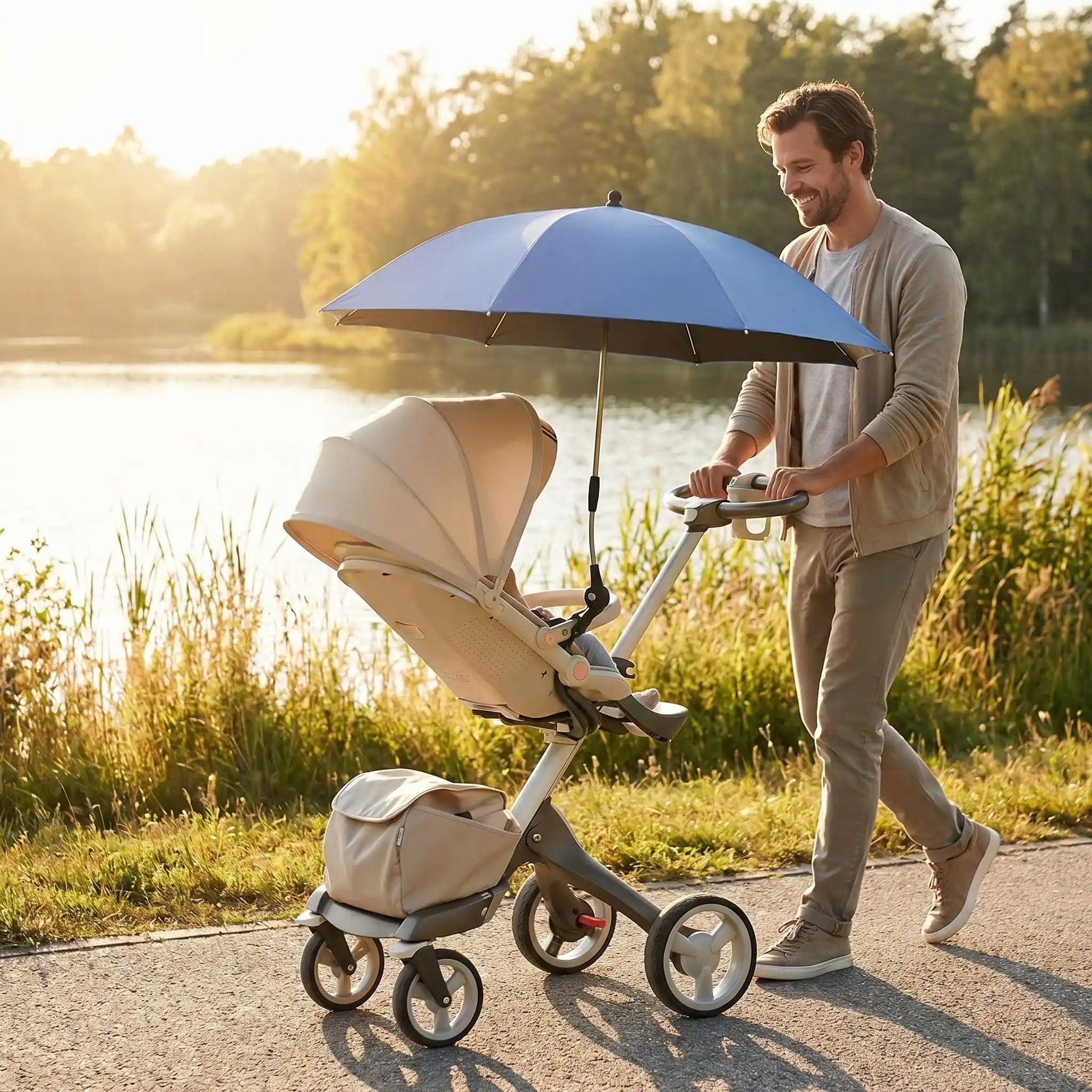 Ombrelle poussette | Solar & UV Protection - Mon P'tit Nid Bébé