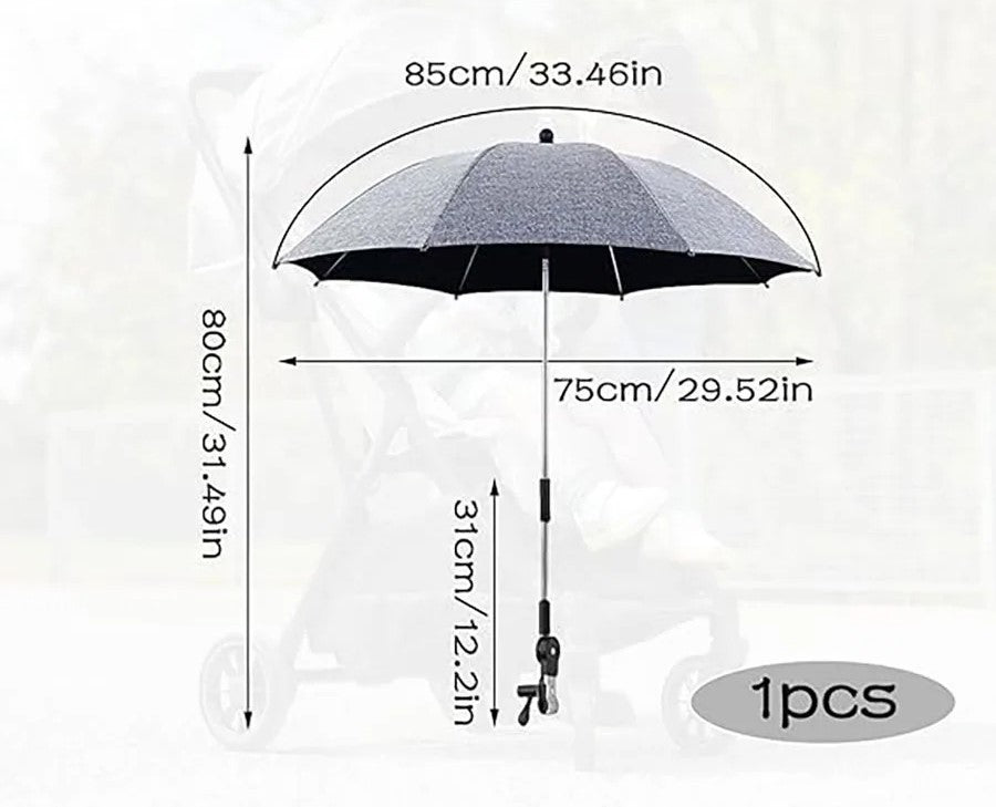 Ombrelle poussette UV 50 et ses dimensions