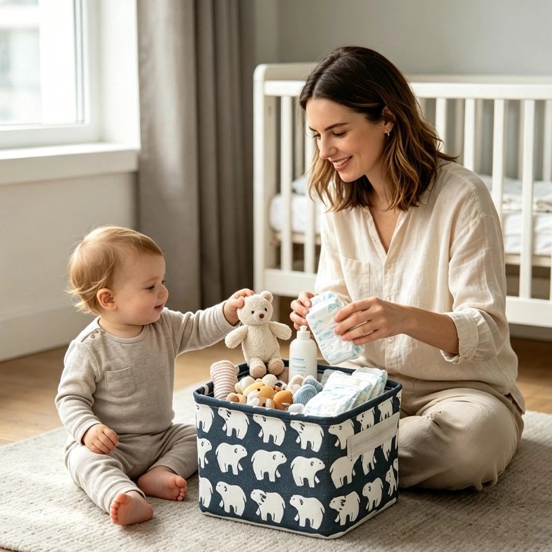 Panier rangement bebe cocon maman range avec son bébé