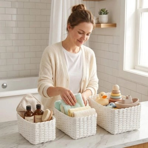 Panier rangement bebe elegance fonctionnelle ideal pour le bebe