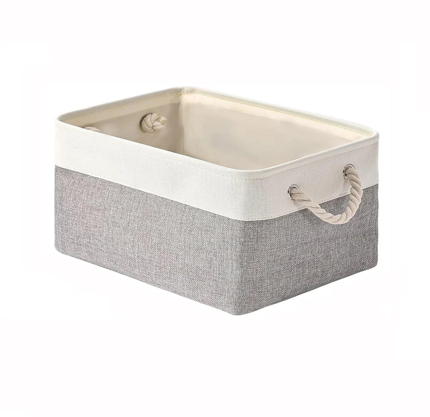Panier rangement bebe elegant et pratique blanc gris