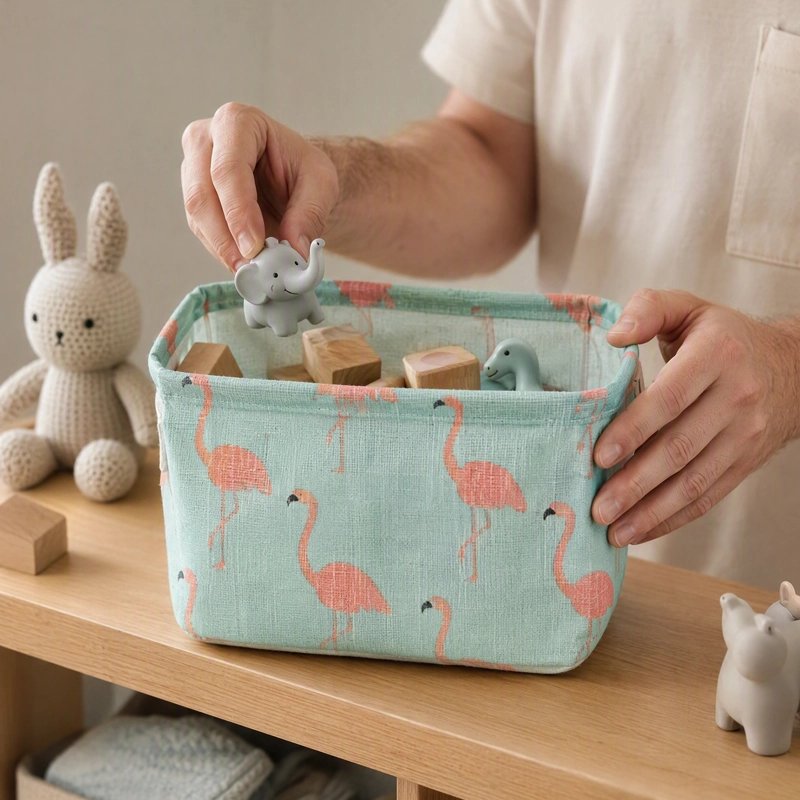 Panier rangement bebe scandi maman range les affaires de son bébé