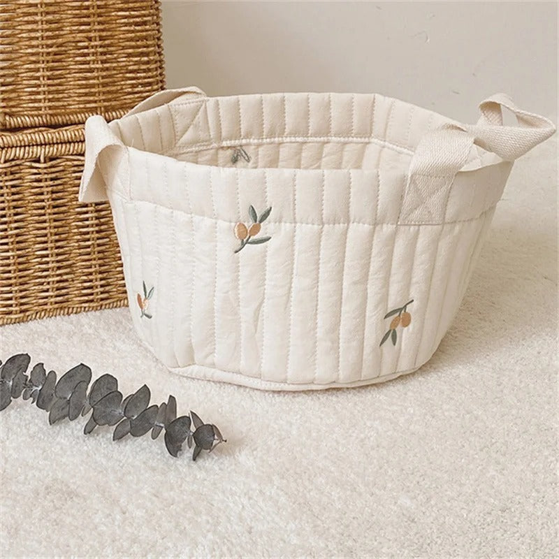 Panier rangement bebe tendance pratique fleurs