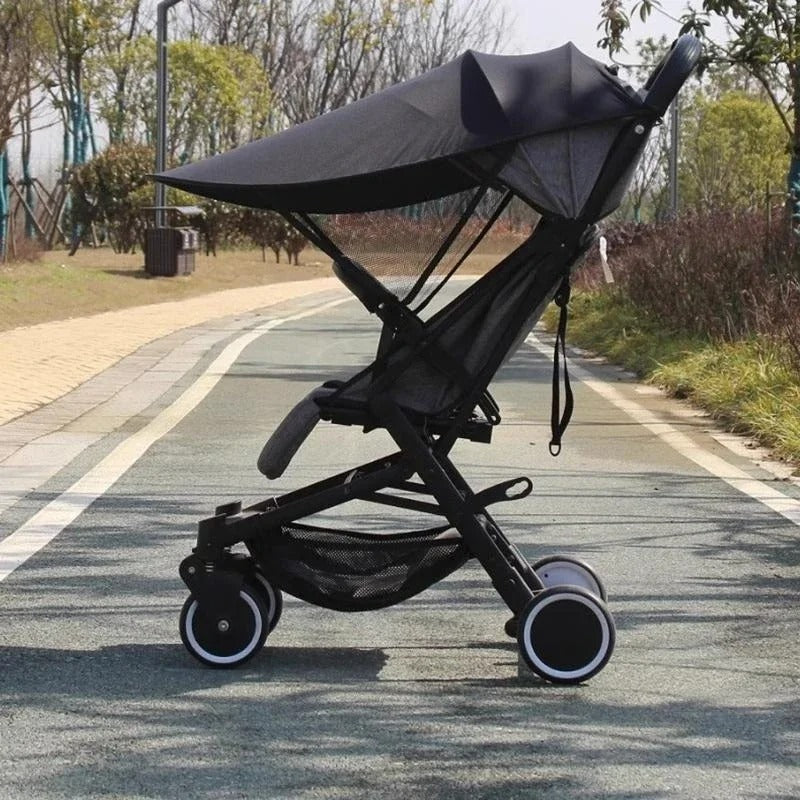 Parasol poussette double confort noir