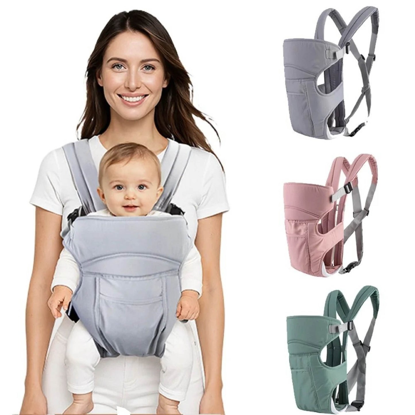 Porte bebe fonctionnel et respirant bebe est en position avant face au monde