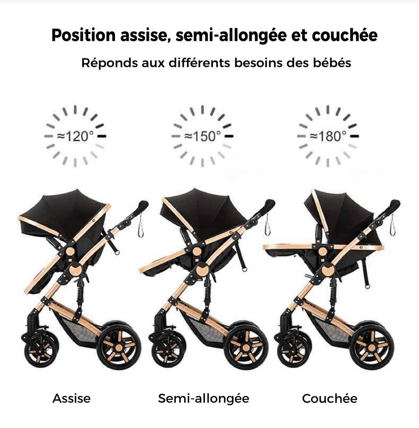 Poussette 3 en 1 | Evolutive - Mon P'tit Nid Bébé