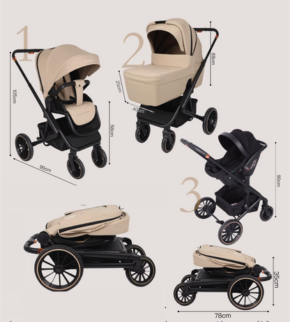 poussette bebe avec ses dimensions