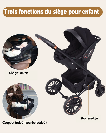 poussette bebe avec ses trois fonctions