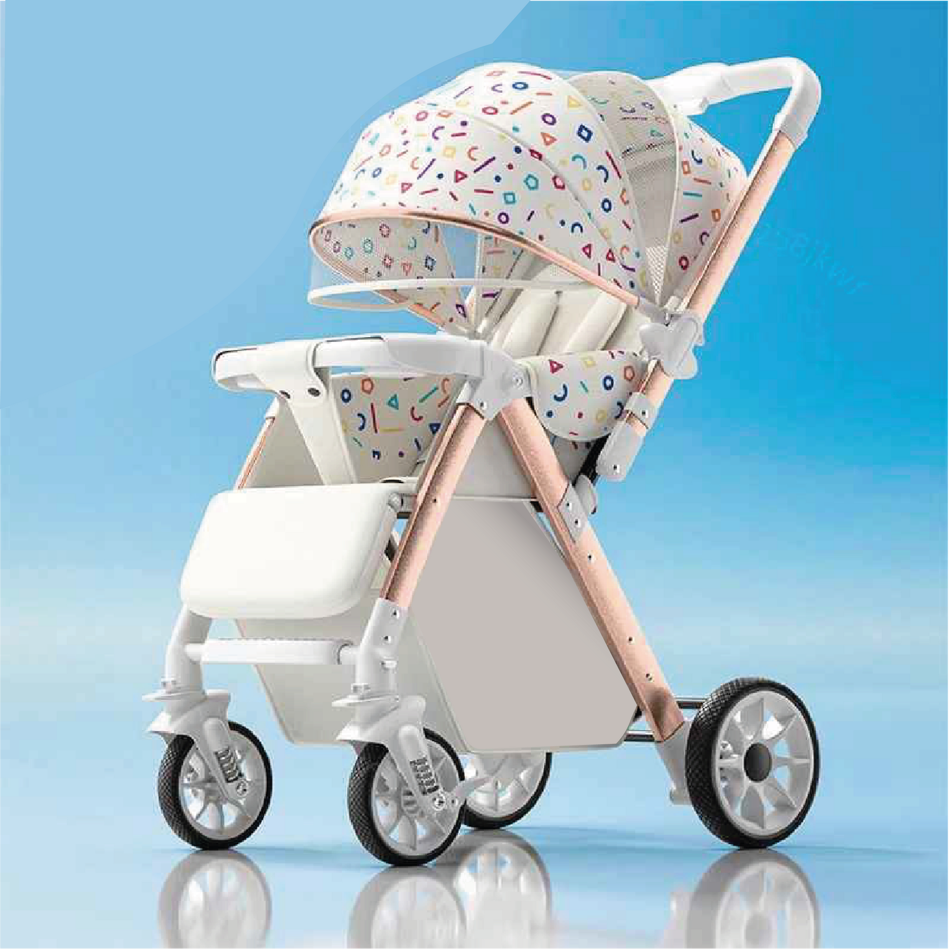 poussette bebe bidirectionnelle tout terrain ultra legere blanc