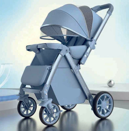 poussette bebe bidirectionnelle tout terrain ultra legere bleu