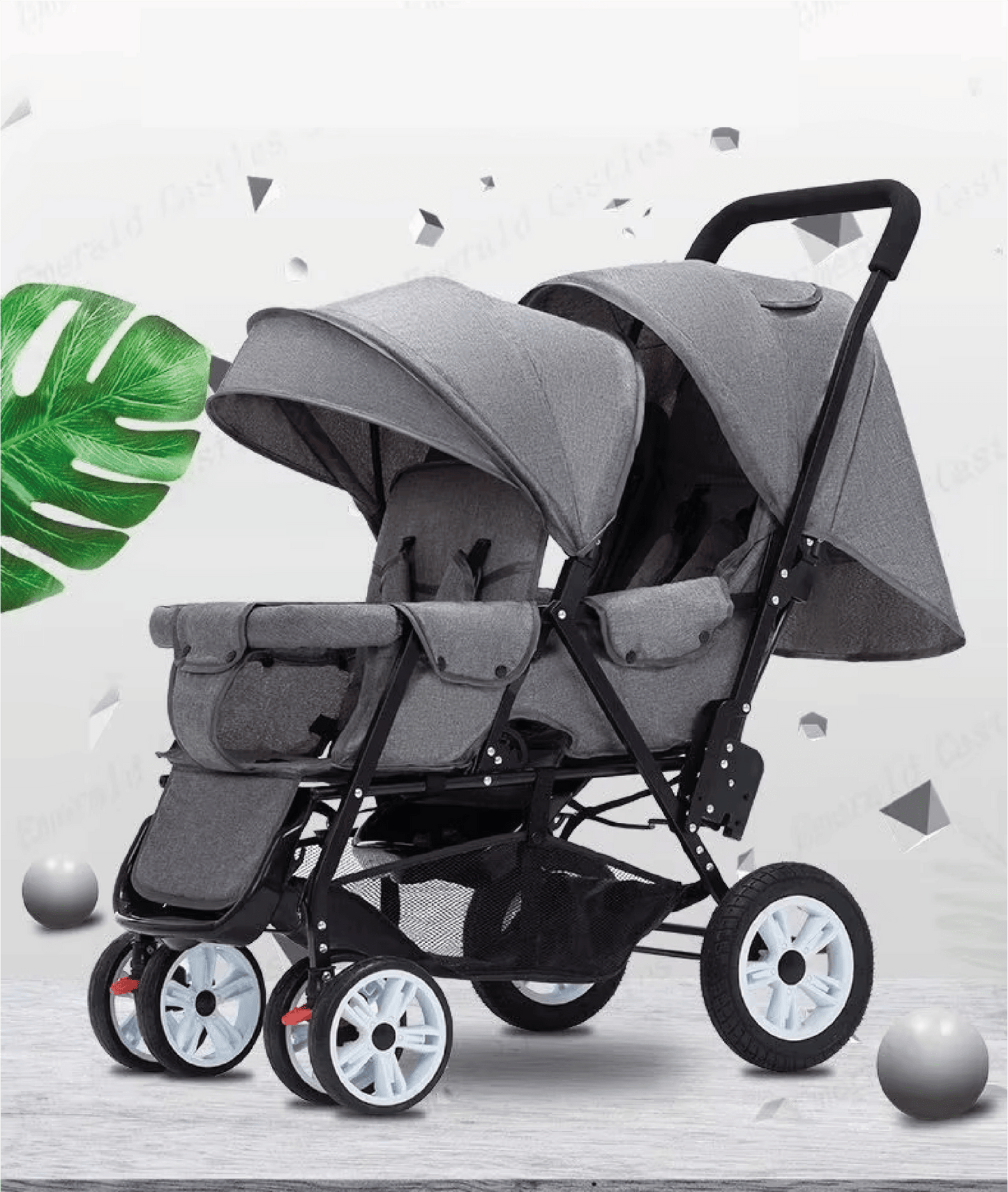 Poussette bébé | Double Compacte Pliable - Mon P'tit Nid Bébé