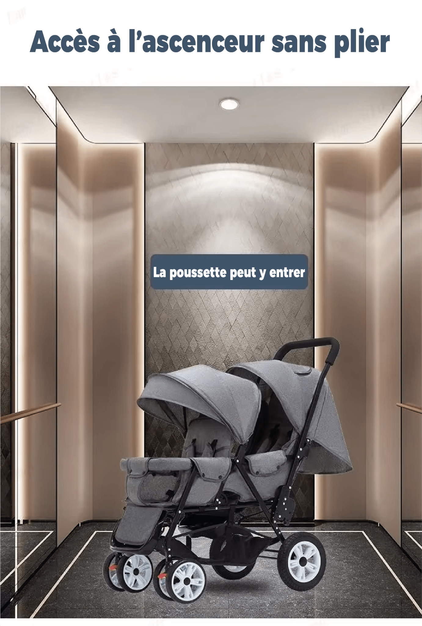 Poussette bébé | Double Compacte Pliable - Mon P'tit Nid Bébé
