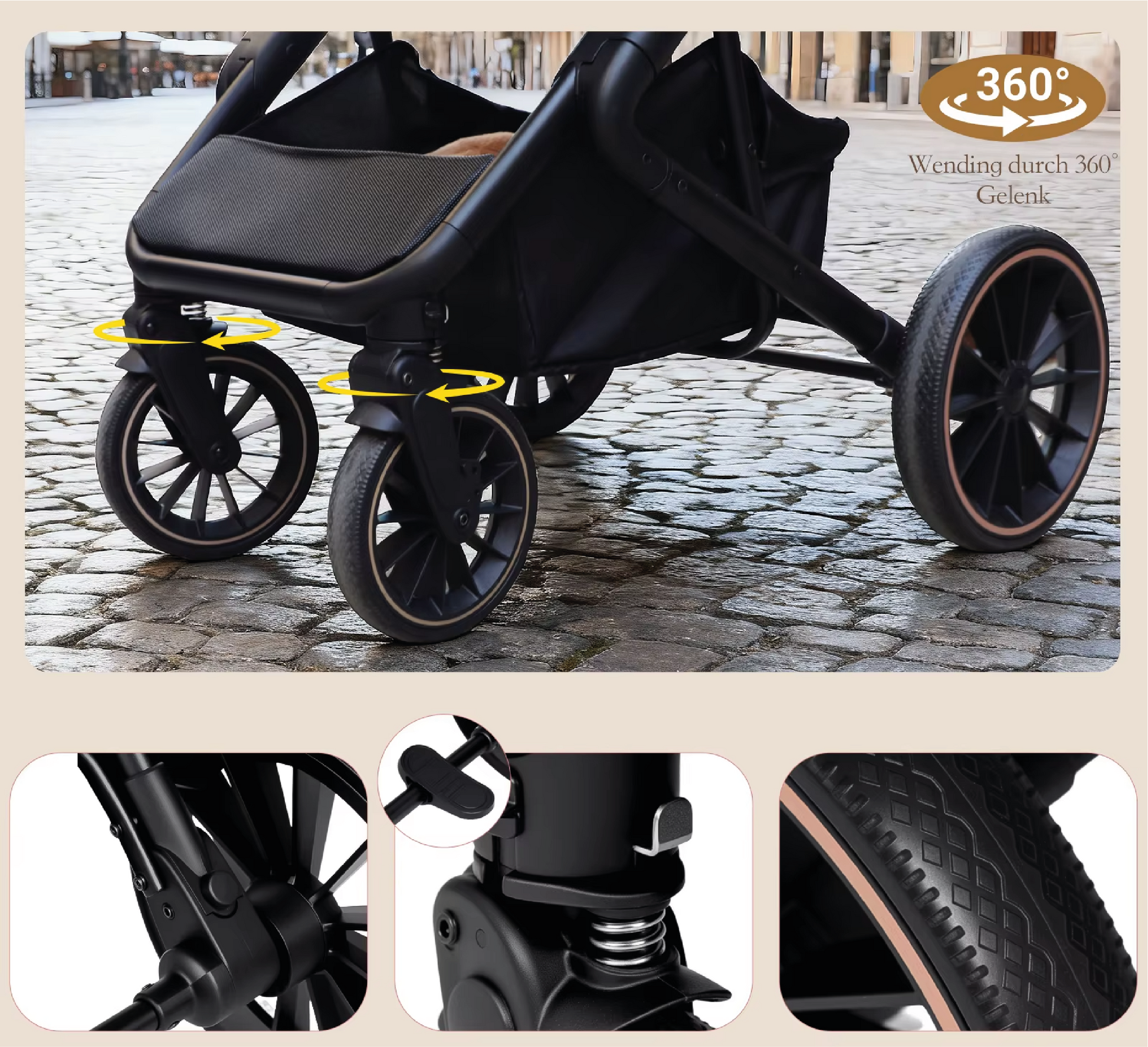 poussette bebe roues avec amortisseurs