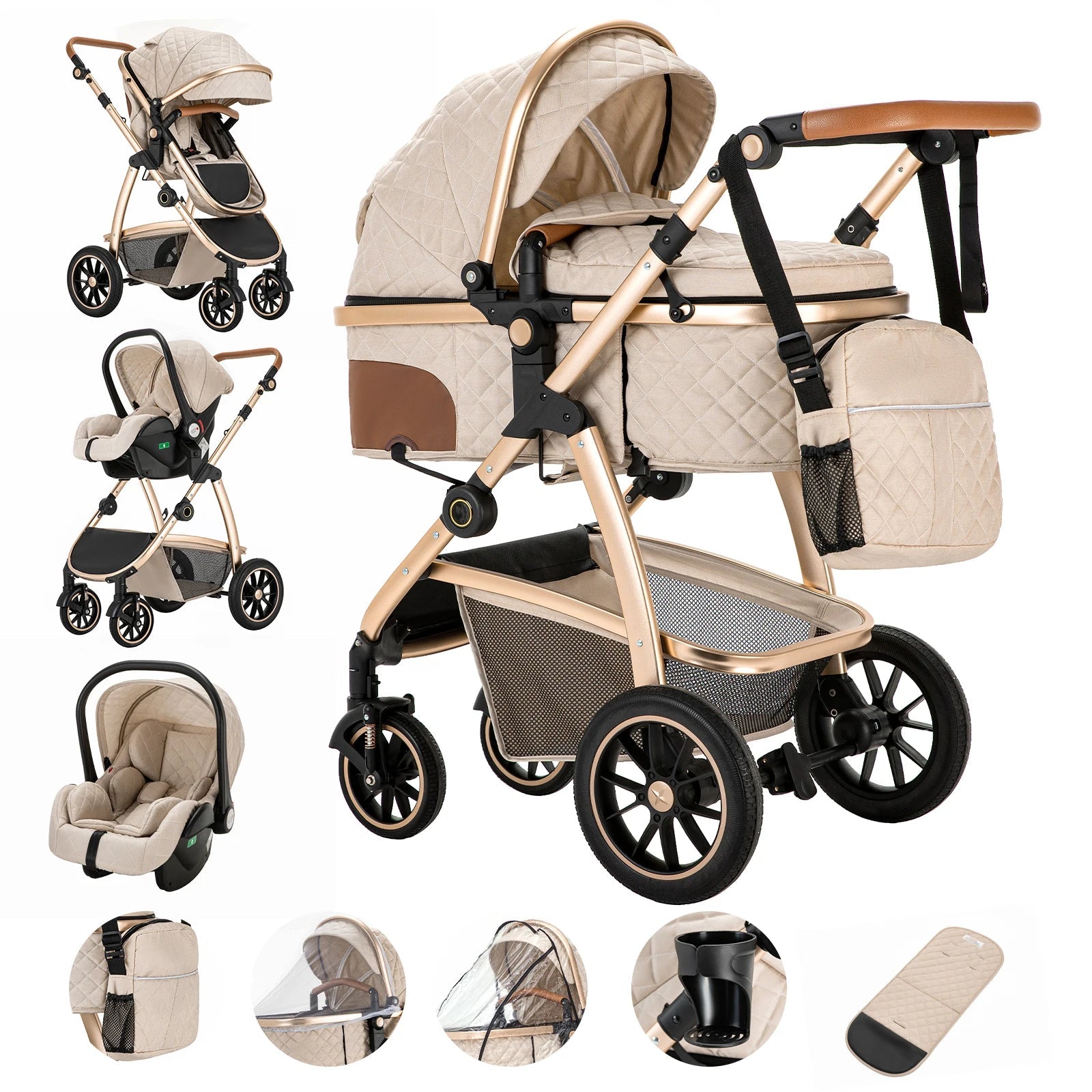 Poussette bébé | Trio Évolutive Pliable - Mon P'tit Nid Bébé