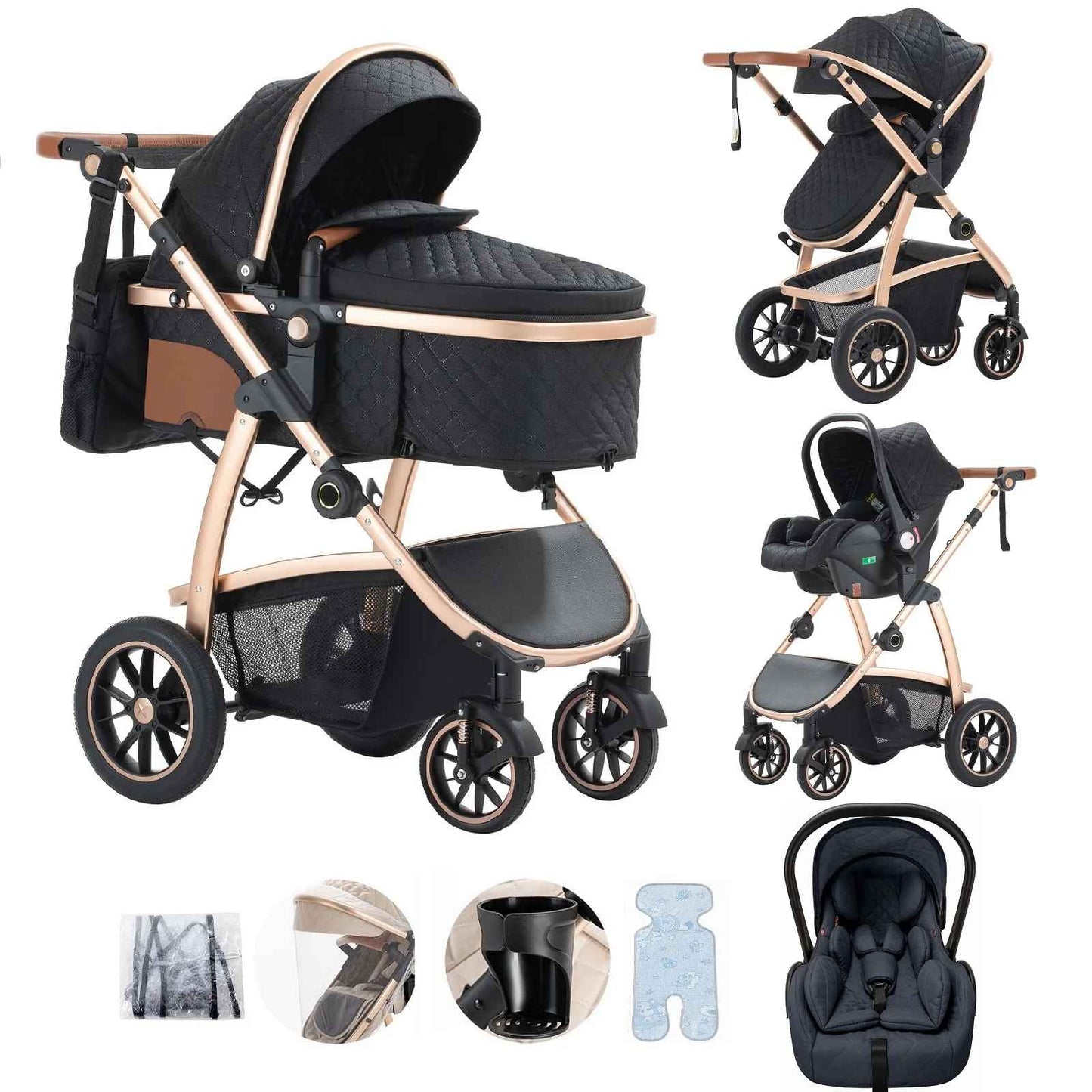 Poussette bébé | Trio Évolutive Pliable - Mon P'tit Nid Bébé