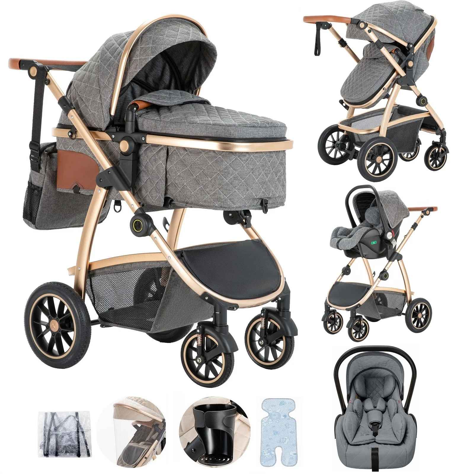 Poussette bébé | Trio Évolutive Pliable - Mon P'tit Nid Bébé