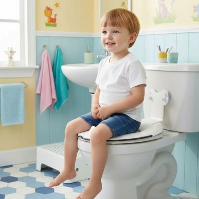 Reducteur de toilette doux et discret bebe assis