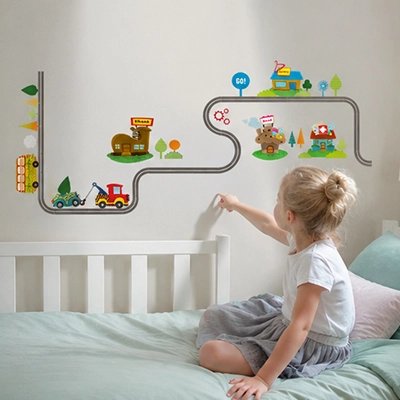 Stickers muraux decoratifs bebe touche aux stickers