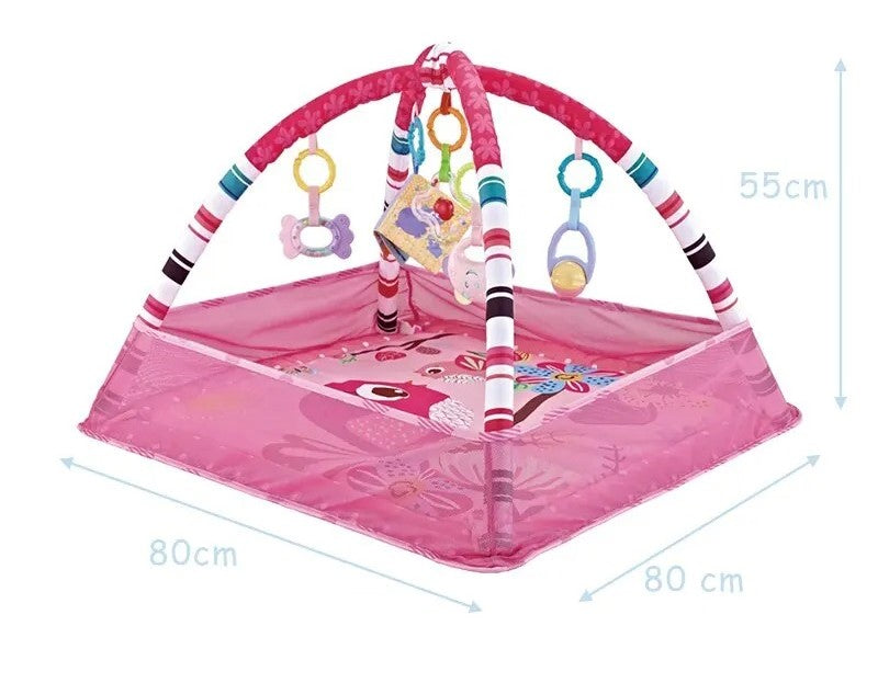 Tapis d'eveil textures douces rose