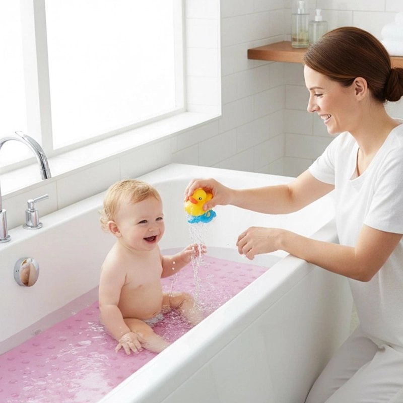 Tapis de bain bebe antiderapant securite bebe est dans son bain
