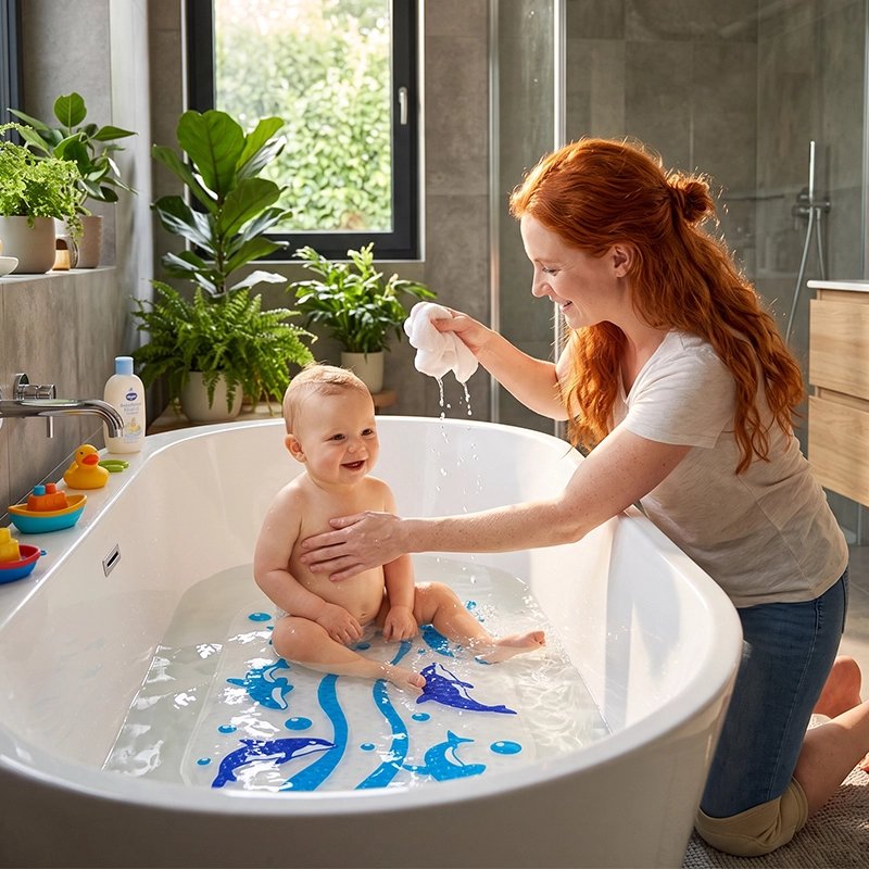 Tapis de bain bebe confort ultime bebe prend son bain