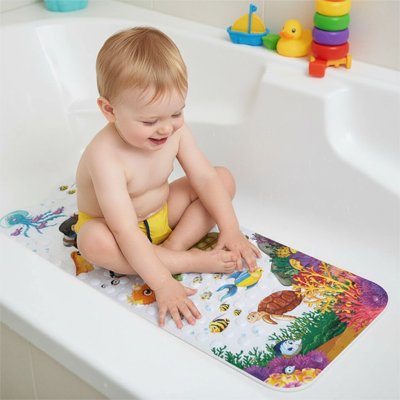 Tapis de bain pour bébé antidérapant sécurisé bébé est dans la baignoire
