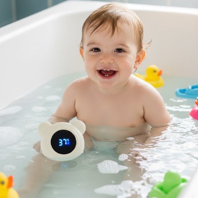 Thermometre de bain precision securite bebe prend son bain