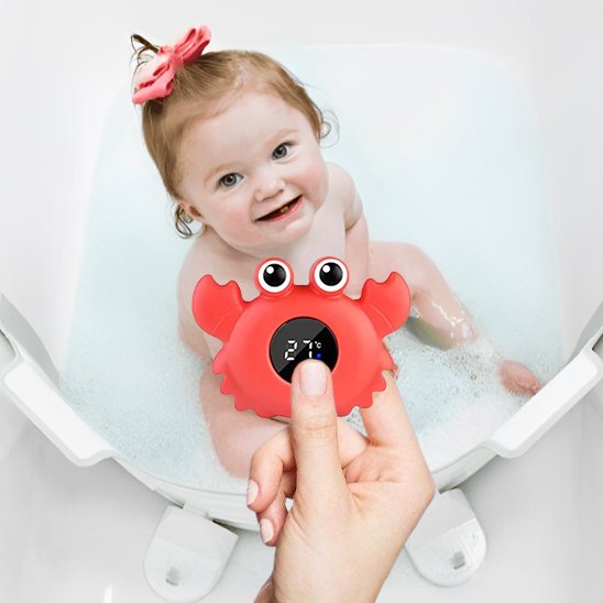 Thermomètre bain bébé securite confort rouge