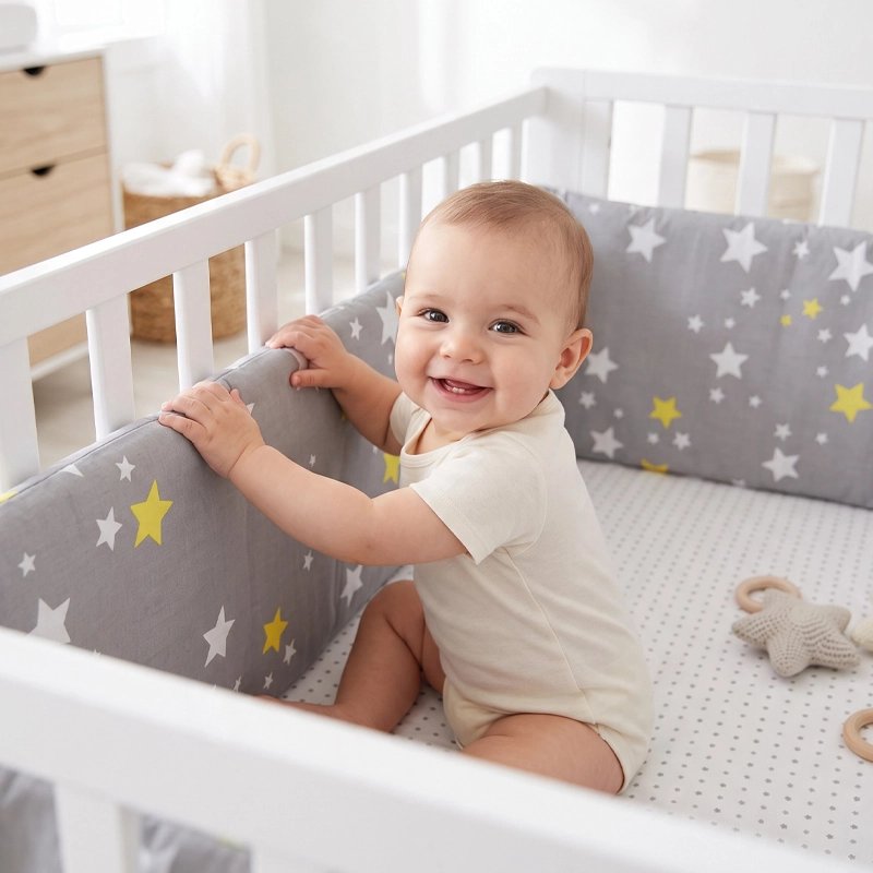 Tour de lit secudodo bebe est dans son berceau