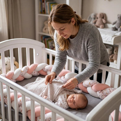 Tresse de lit decorative et securisante bebe dort
