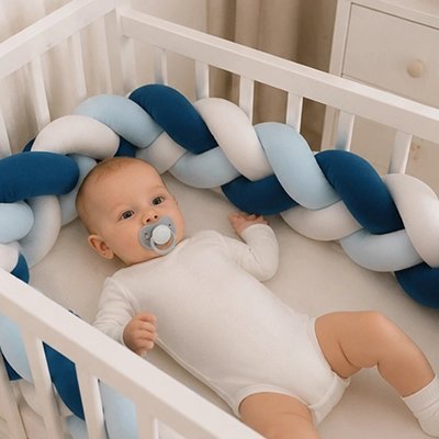 Tresse de lit douce et attrayante bebe dans son berceau
