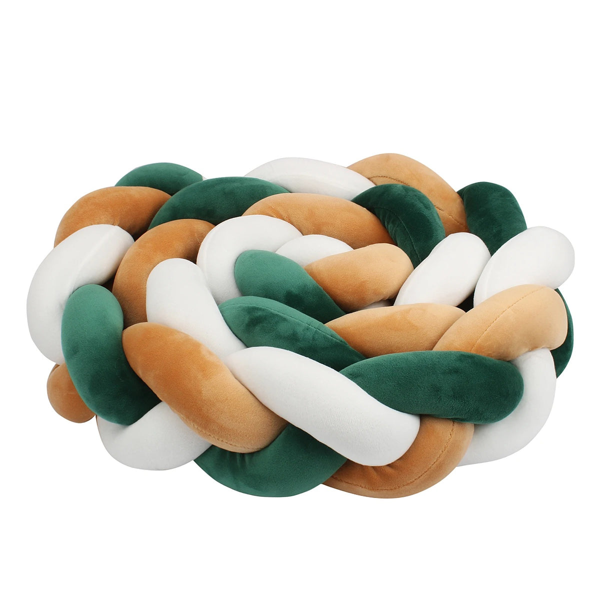 Tresse de lit douce et attrayante vert et marron