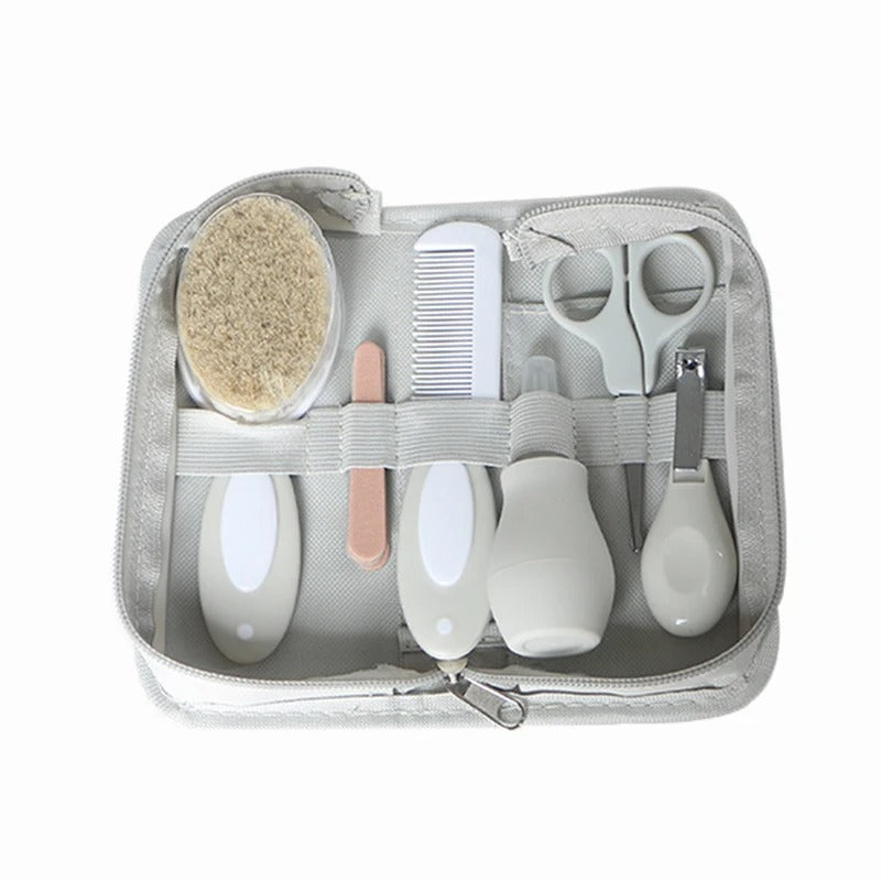 Trousse de toilette bebe complete gris clair