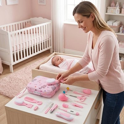Trousse de toilette bebe ultra compacte maman prend soin de son bebe