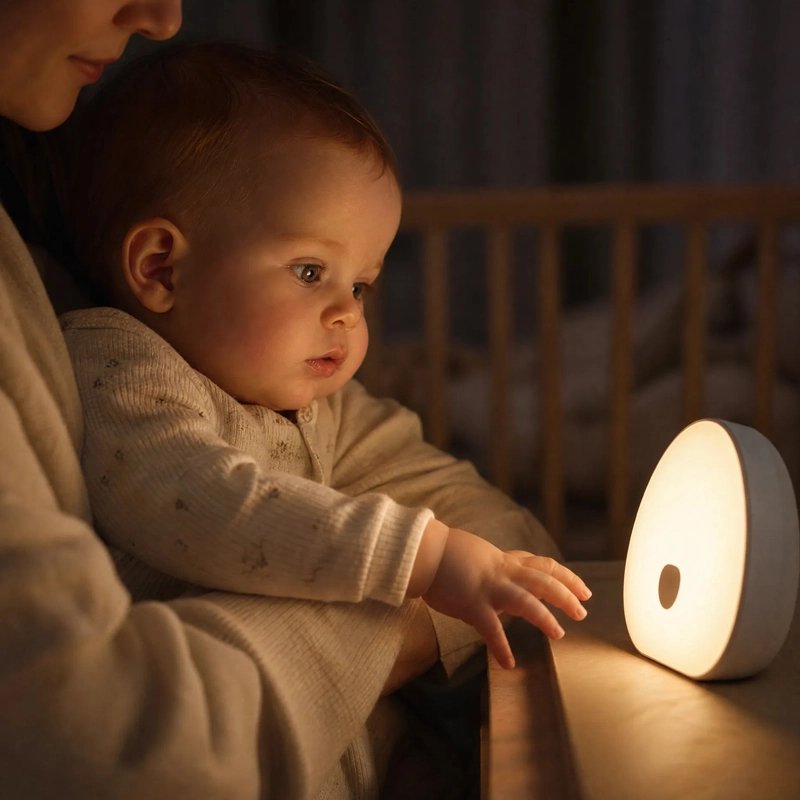 Veilleuse bruit blanc sommeil apaisant bebe regarde sa veilleuse